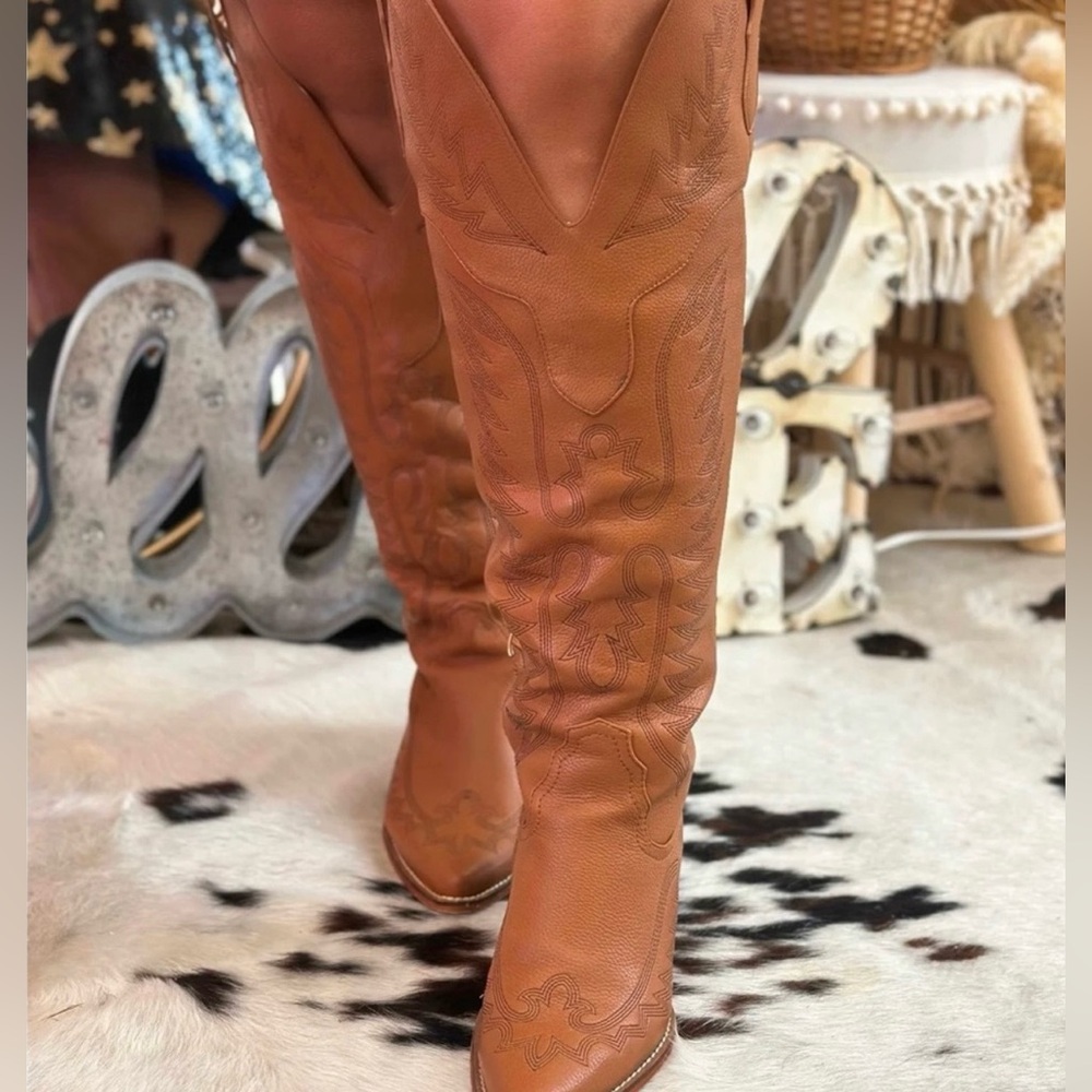 Southern Fried Chics Cognac Knight Western Boots